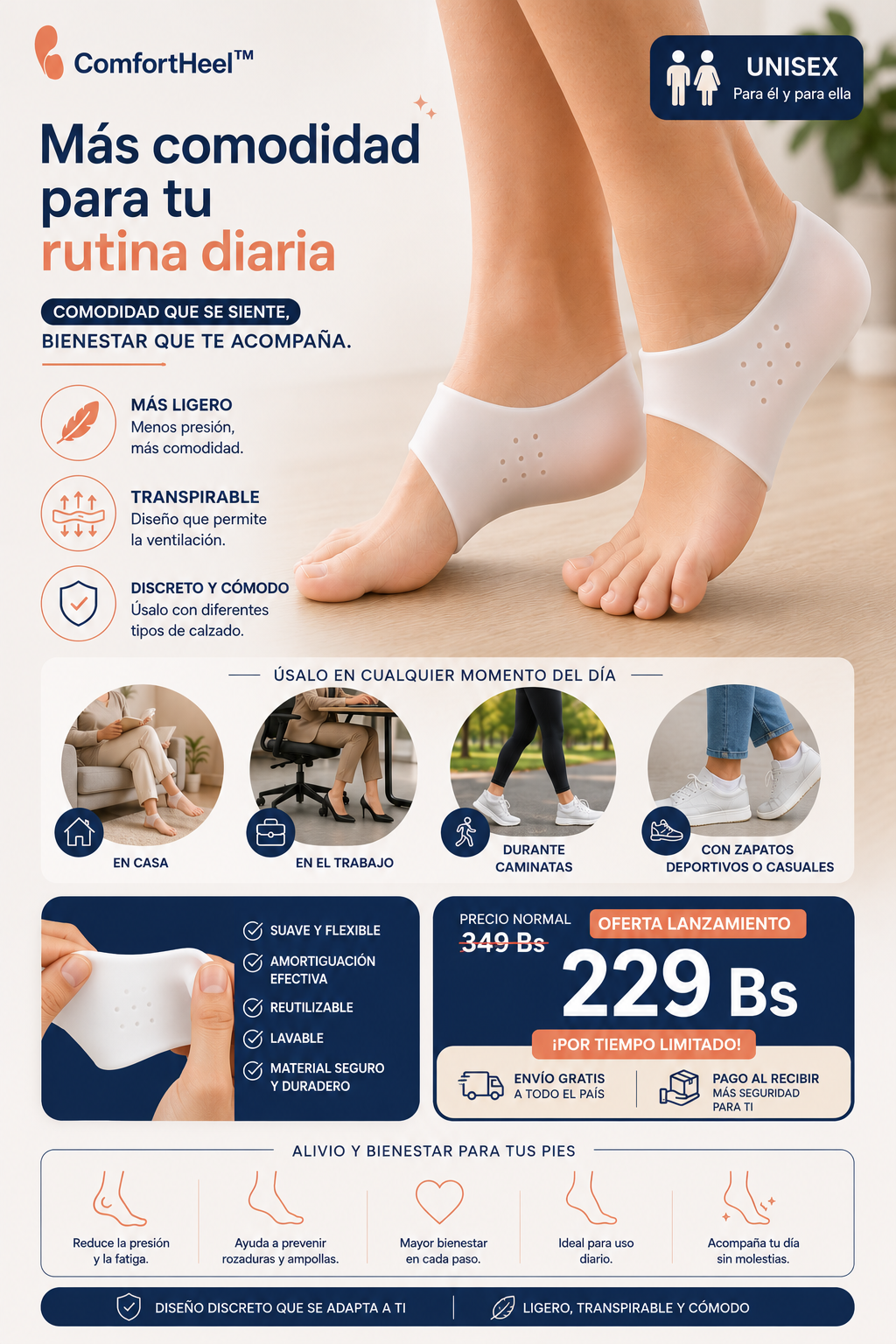 ComfortHeel™– Comodidad y alivio para tus talones todos los días