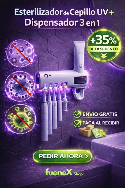 Esterilizador de Cepillo UV + Dispensador® 3 en 1
