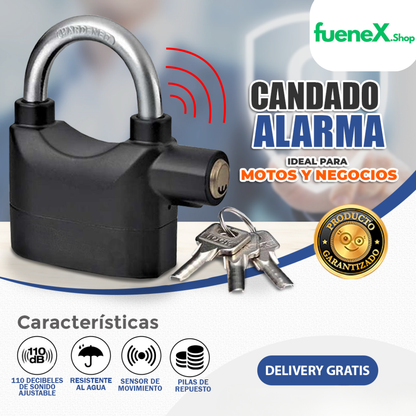 CANDADO ANTIRROBO CON ALARMA