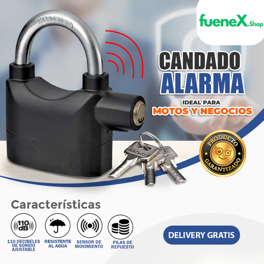 CANDADO ANTIRROBO CON ALARMA